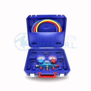 DSZH WK-P6003S manifold 2 vías R22 c/visor y manguera 90cm